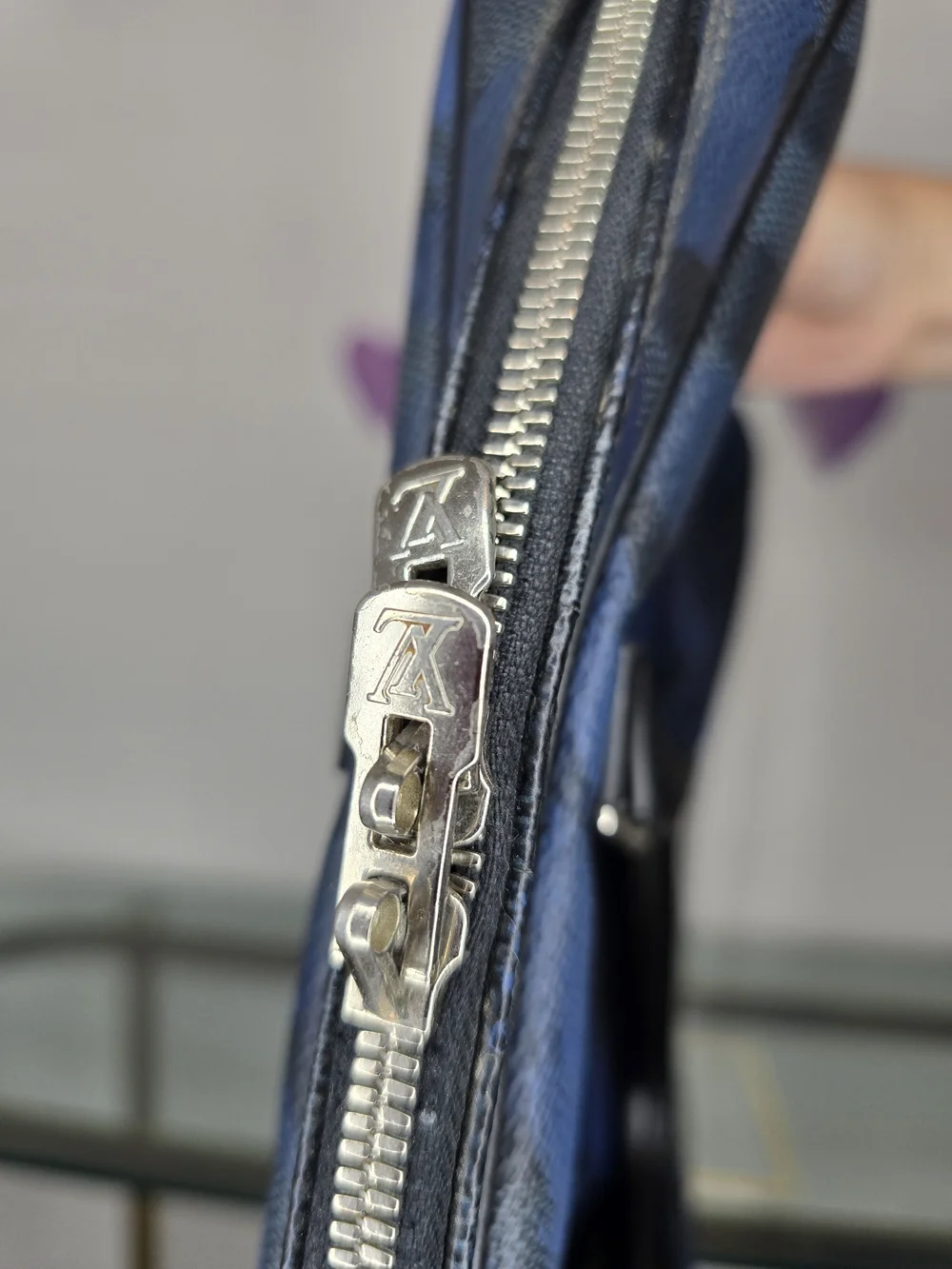 Damier Blue Camouflage Briefcase Or Documents Bag